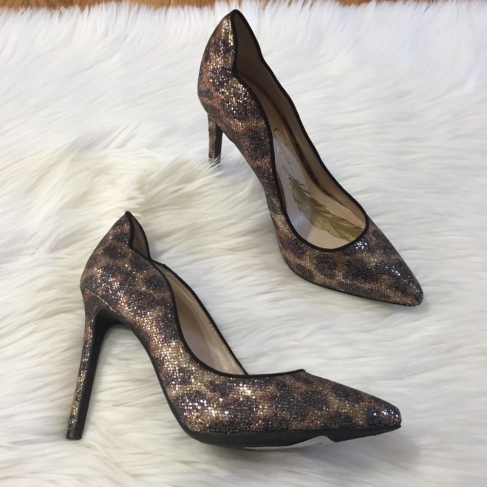 Jessica Simpson Cheetah Leopard Sparkle Heels